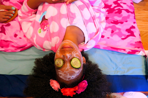 Relaxing With Cukes On Her Eyes During Kids Facials! Relaxing With Cukes On Her Eyes During Kids Facials!