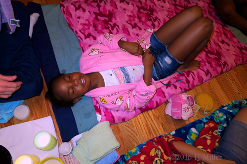 She Looks Super Relaxed Before Her Facial Masque Is Applied! She Looks Super Relaxed Before Her Facial Masque Is Applied!