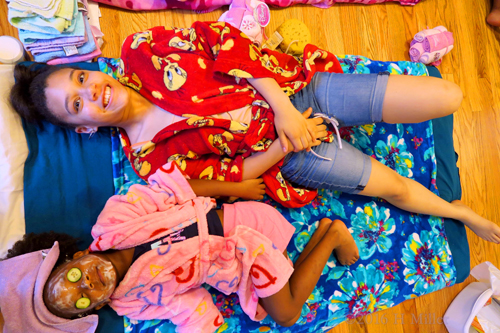 Smiling Before Her Kids Facial Begins! Smiling Before Her Kids Facial Begins!