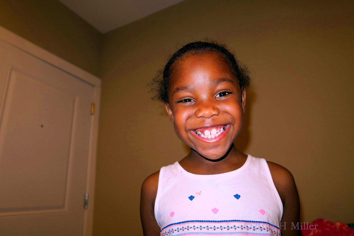 Big Smiles After Her Kids Pedicure. 