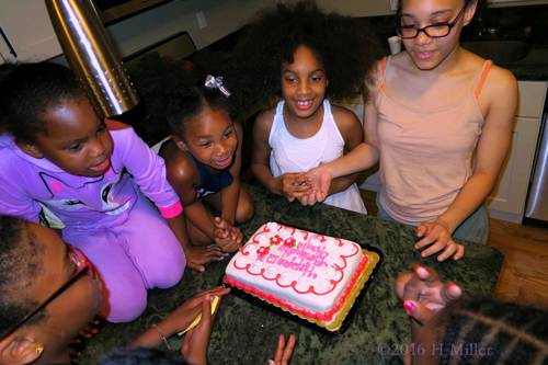 Kayla Is Excited To Have Her Kids Spa Birthday Cake. Kayla Is Excited To Have Her Kids Spa Birthday Cake.