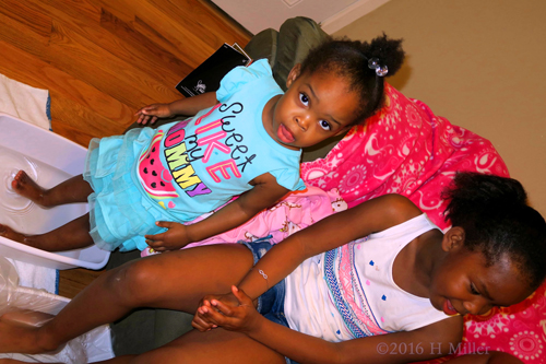 She Is Happy During Kids Pedicures. She Is Happy During Kids Pedicures.