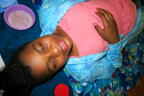 She Is Still Relaxing After Her Girls Facial Masque Has Been Taken Off. She Is Still Relaxing After Her Girls Facial Masque Has Been Taken Off.