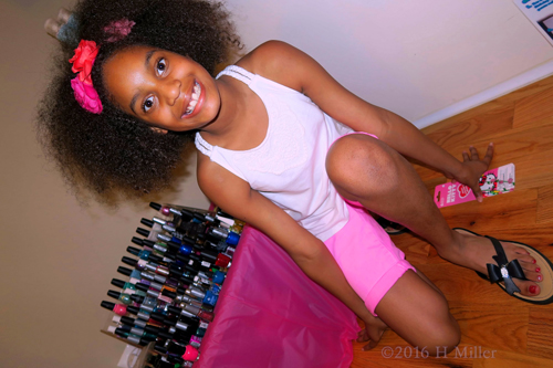 The Birthday Girl Smiles At Her Kids Spa Party! The Birthday Girl Smiles At Her Kids Spa Party!