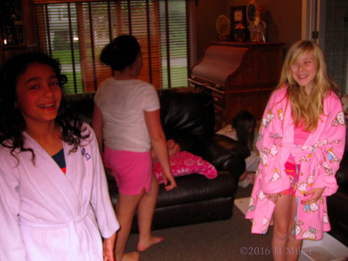 Chilling Out In Kids Spa Party Robes 