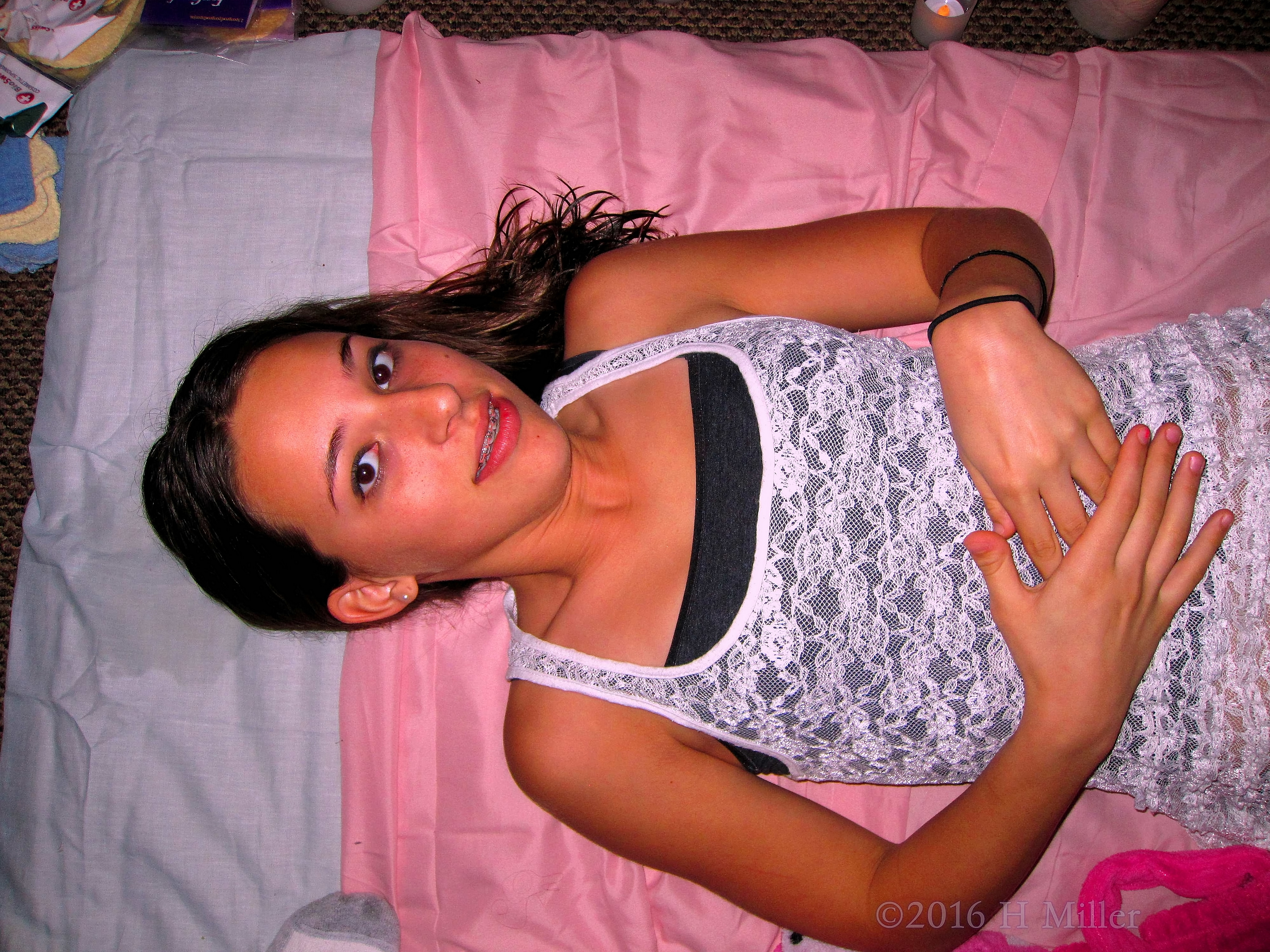 Relaxing In The Kids Facials And Massage Area Relaxing In The Kids Facials And Massage Area