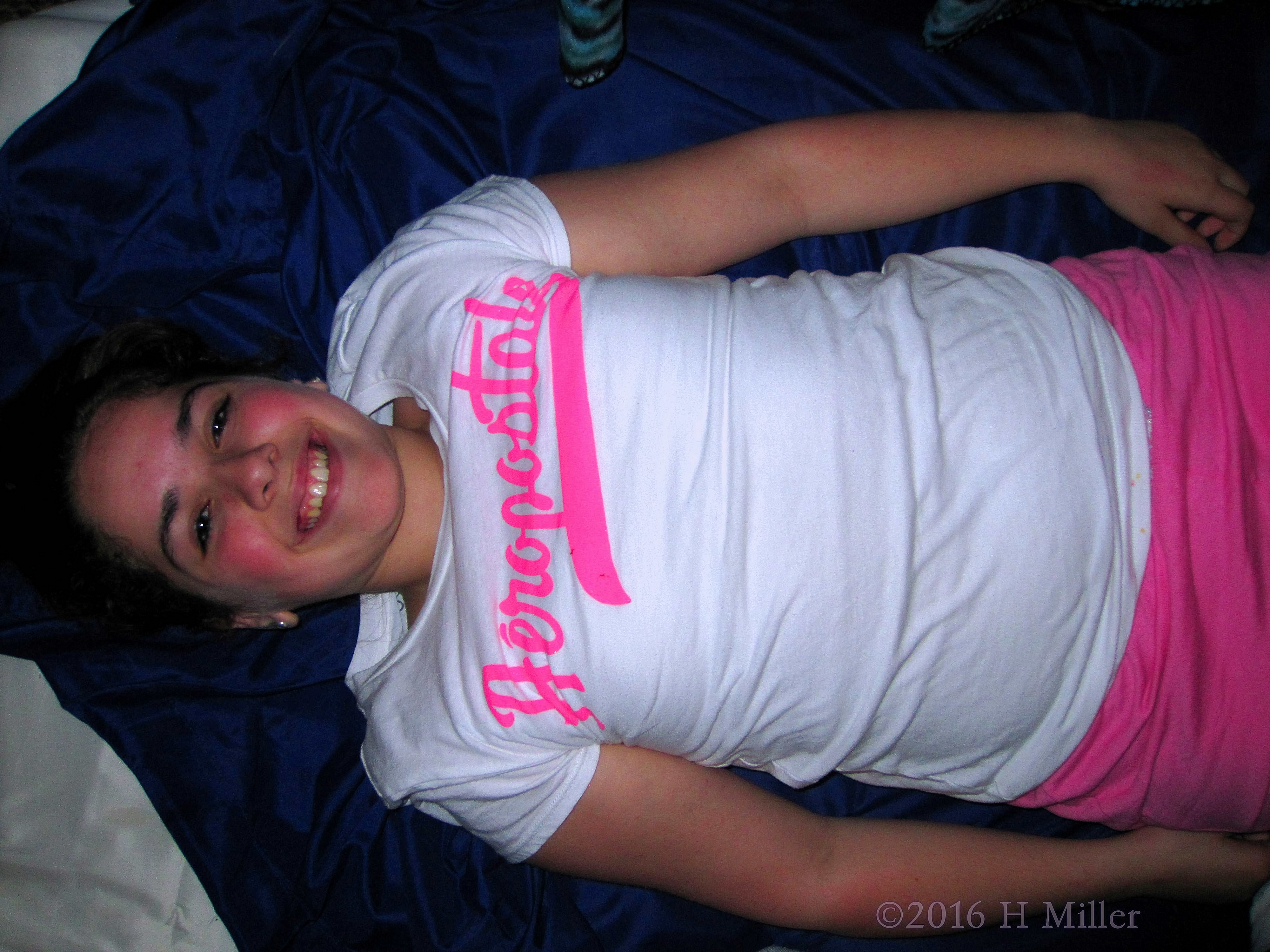 Smiling In The Facial And Kids Massage Area Smiling In The Facial And Kids Massage Area