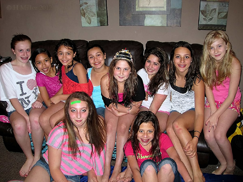 Kayla And Her Friends At Her Girls Spa Birthday Part