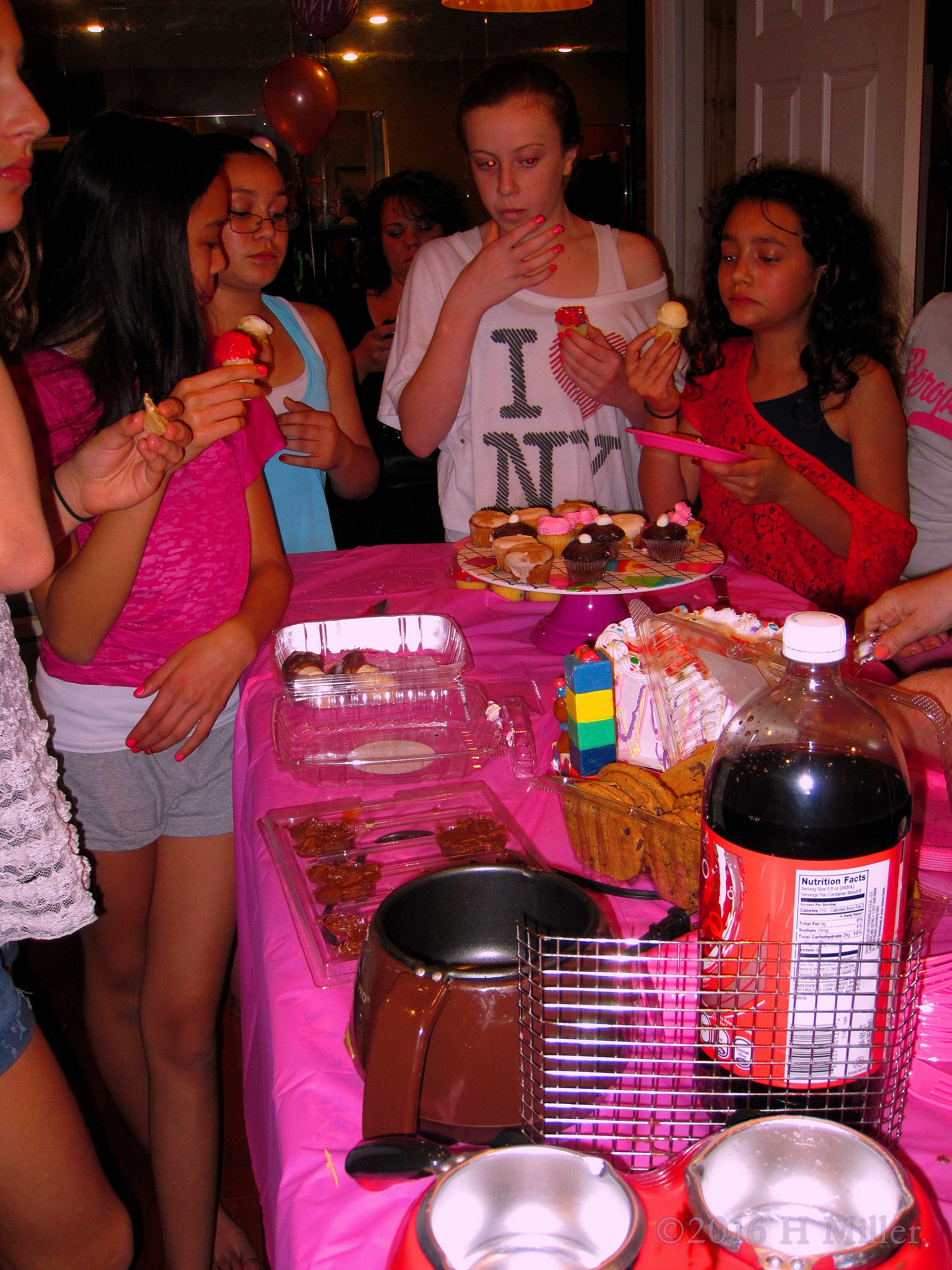 Chatting At The Girls Spa Party With Mini Ice Cream Cones Chatting At The Girls Spa Party With Mini Ice Cream Cones