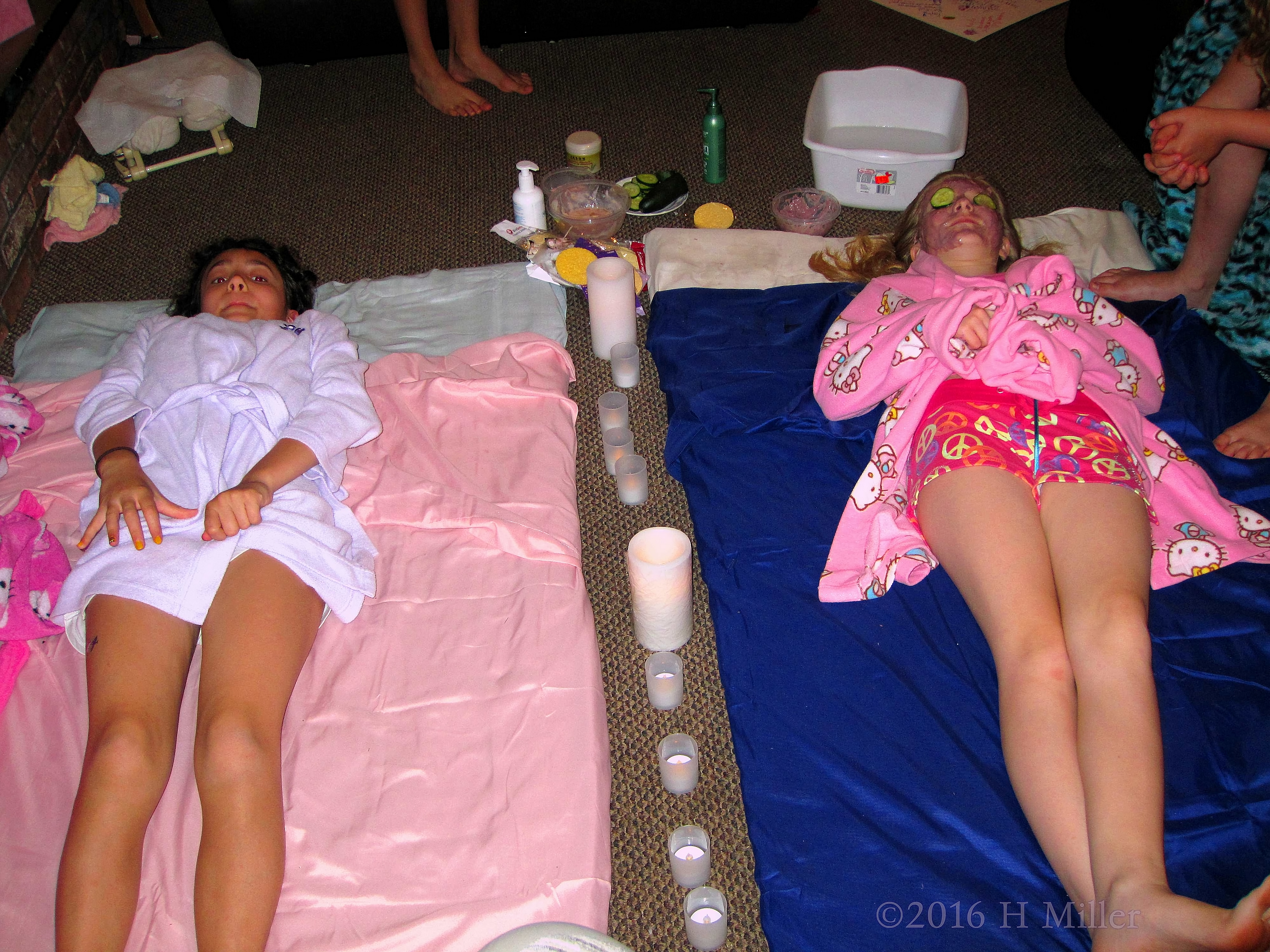 Friends Relaxing In The Kids Facials Area 