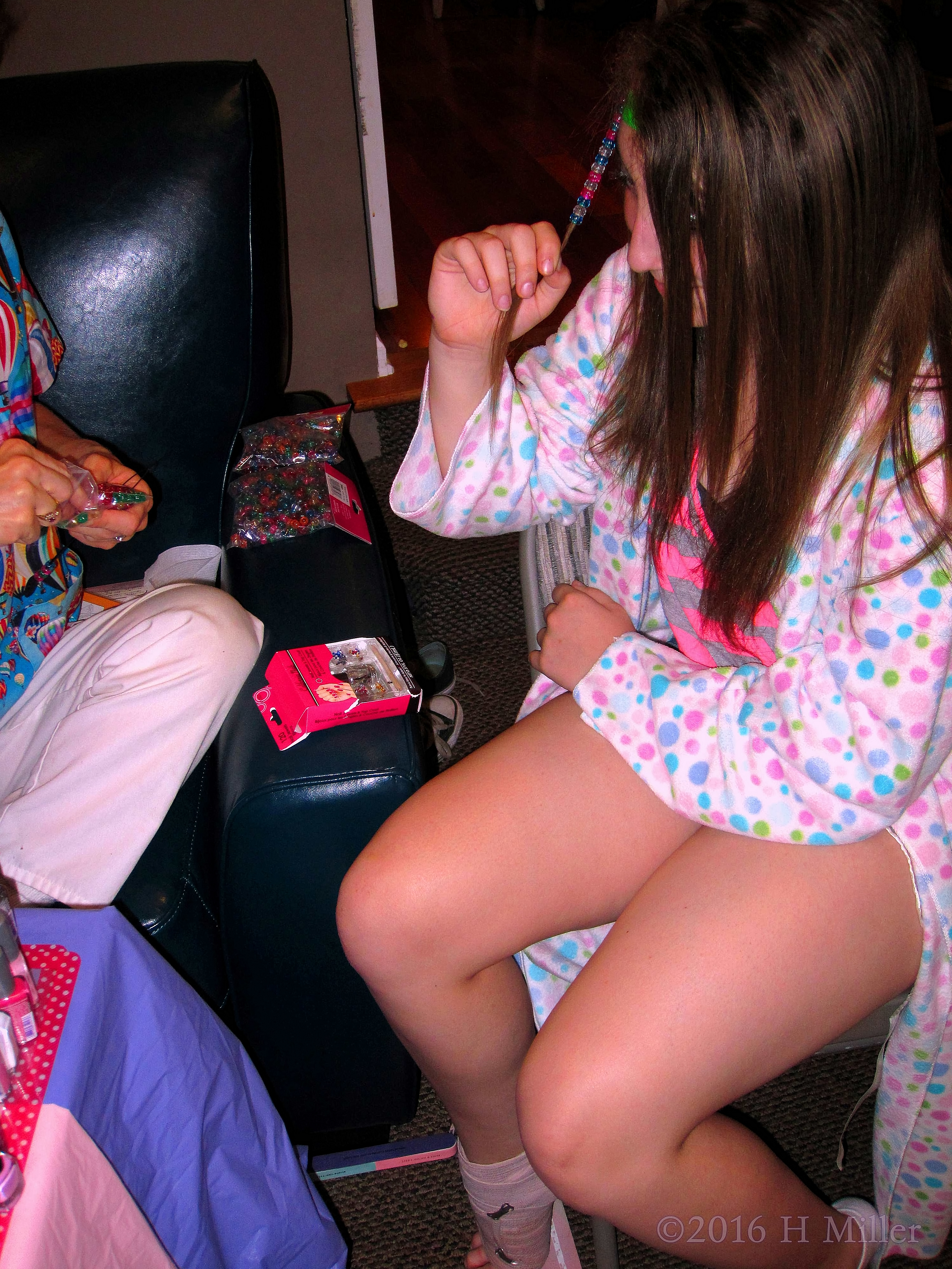 Getting A Cool Beaded Hairstyle At The Home Kids Spa! Getting A Cool Beaded Hairstyle At The Home Kids Spa!