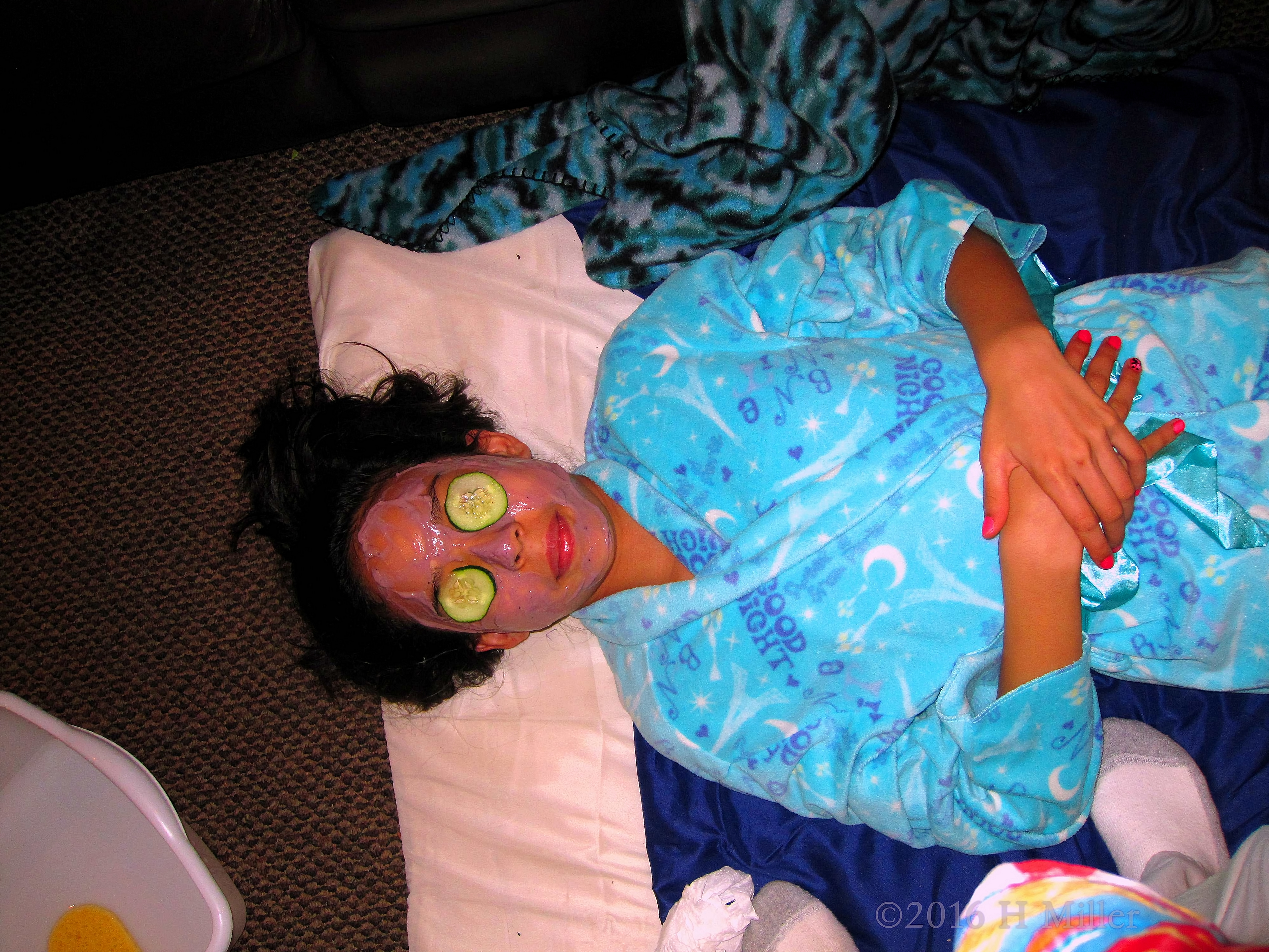 Relaxed At The Kids Spa Party Facial Area Relaxed At The Kids Spa Party Facial Area