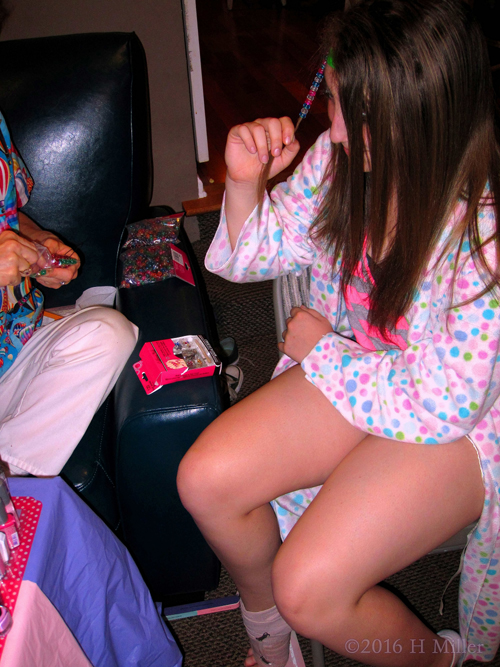 Getting A Cool Beaded Hairstyle At The Home Kids Spa! Getting A Cool Beaded Hairstyle At The Home Kids Spa!