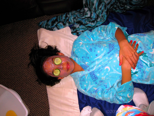 Relaxed At The Kids Spa Party Facial Area Relaxed At The Kids Spa Party Facial Area