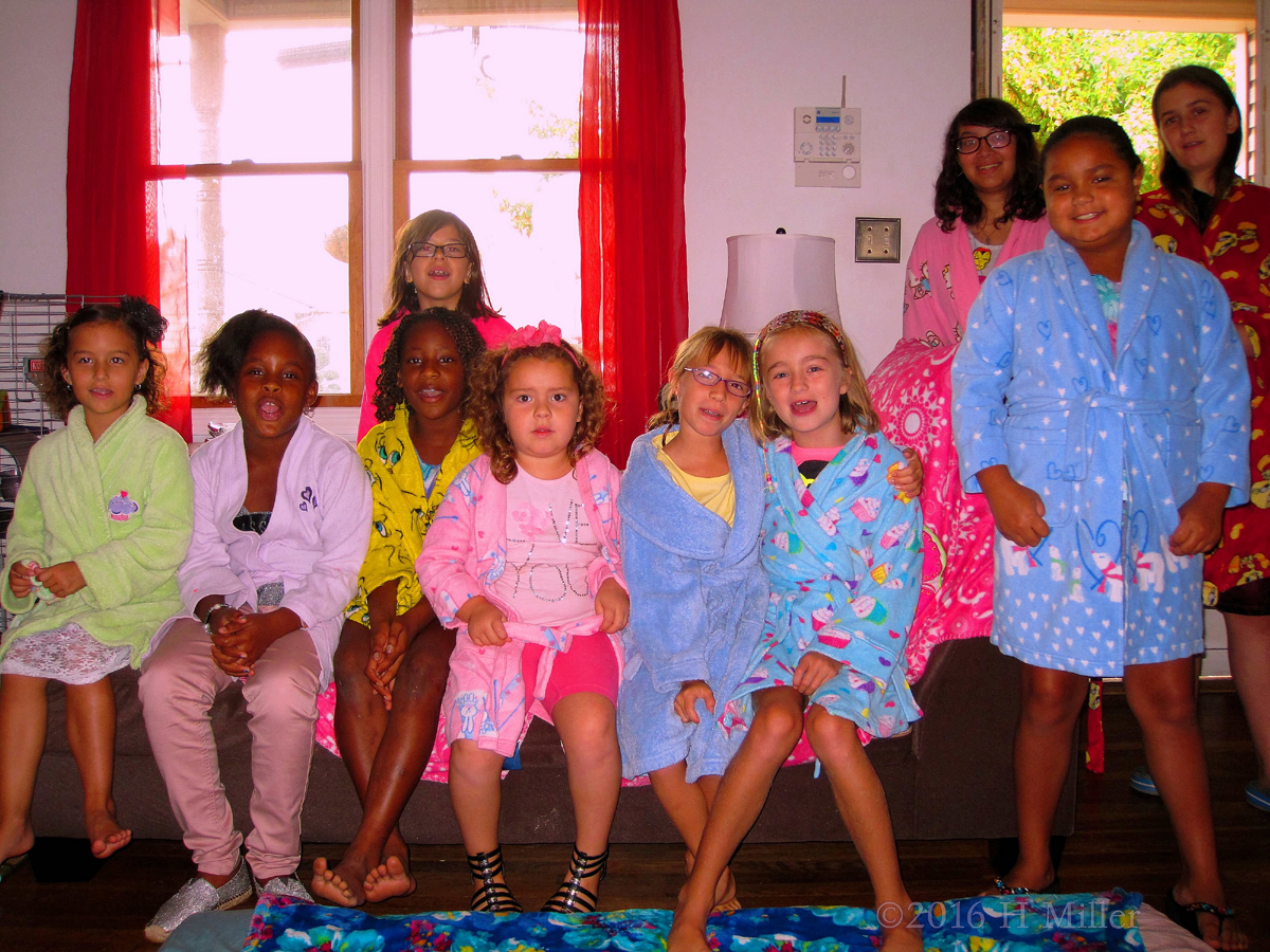 A Group Picture Of The Kids After Putting On Their Spa Robes! 1200px~31~.jpg Smiling And Ready For Her Facial And Massage 