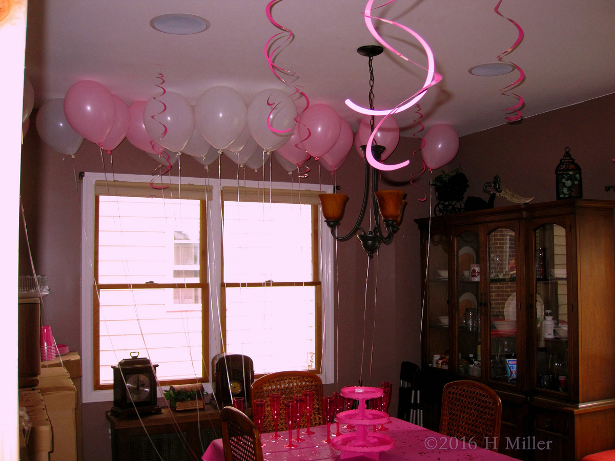 Beautiful Pink And White Themed Balloon Decorations For The Birthday Party! 1200px~30~.jpg Relaxing In The Facials And Massage Area 