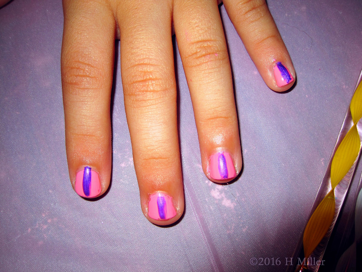 Purple Shade Over Solid Pink, Cute Kids Mani! 1200px~45~.jpg Sparkly Red And Bee Kids Spa Mani 