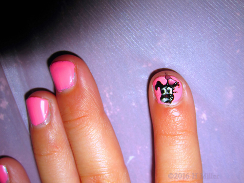 Black Doggie Super Cool Nail Art For This Kids Mani. Black Doggie Super Cool Nail Art For This Kids Mani.