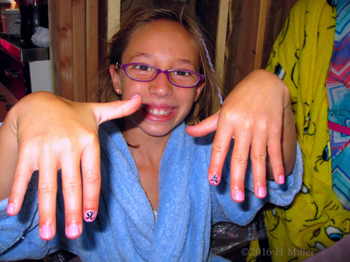 Happily Showing Off Her Pretty Mini Mani! Happily Showing Off Her Pretty Mini Mani!