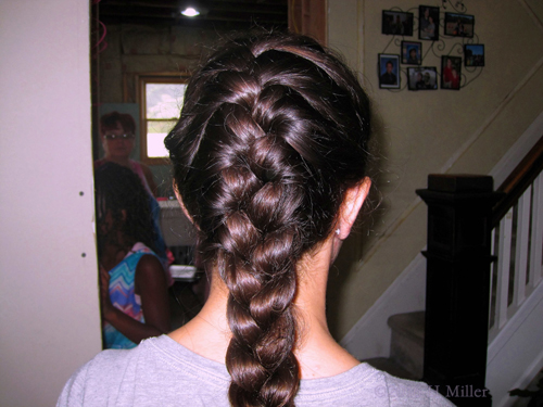 Neatly Done French Braid Girls Hairstyle Looks Perfect. Neatly Done French Braid Girls Hairstyle Looks Perfect.