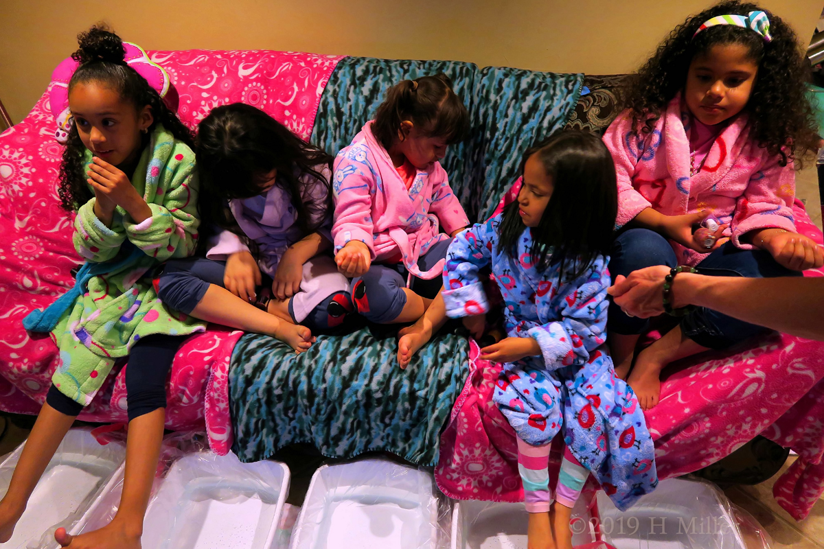 A Bunch Of Party Guests Enjoying Kids Pedicures! 1