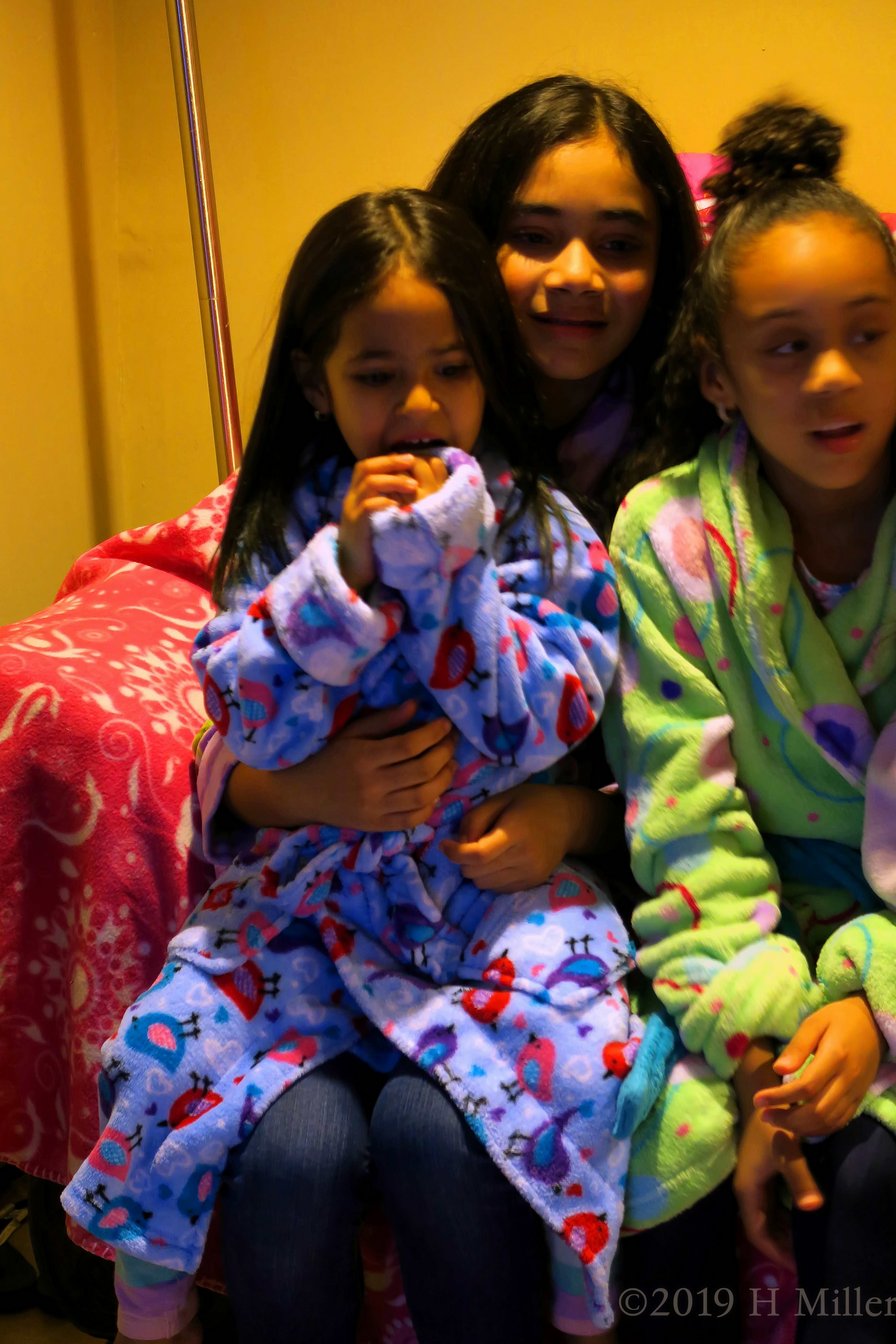 Girls Wearing Colorful Spa Robes At The Spa Party 4