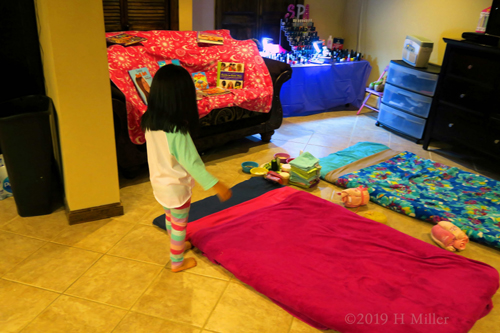 Party Guest Enjoying Colorful Spa Decor Party Guest Enjoying Colorful Spa Decor
