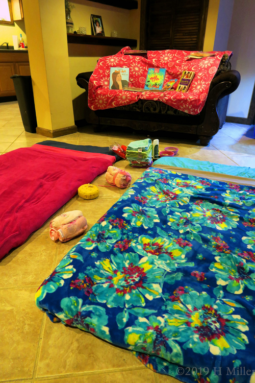 Relaxing Kids Massage And Kids Facial Setup At The Spa Themed Birthday Party 