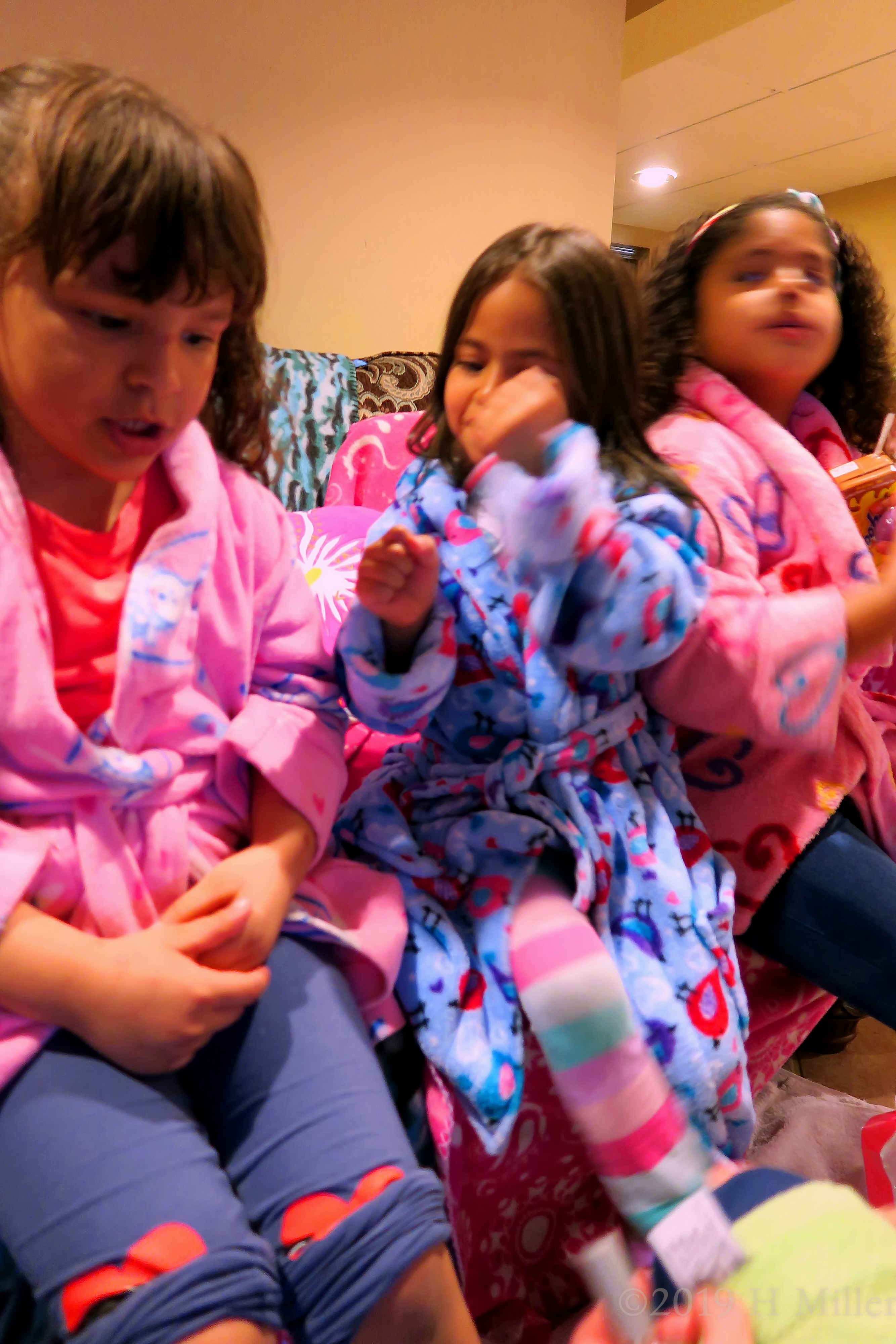 Party Guests Having Pedicures For Kids, Sitting On The Couch At The Girls Spa! 4 Party Guests Having Pedicures For Kids, Sitting On The Couch At The Girls Spa! 4