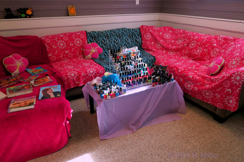 Beautifully Decorated Nail Art Station And Kids Spa Setup