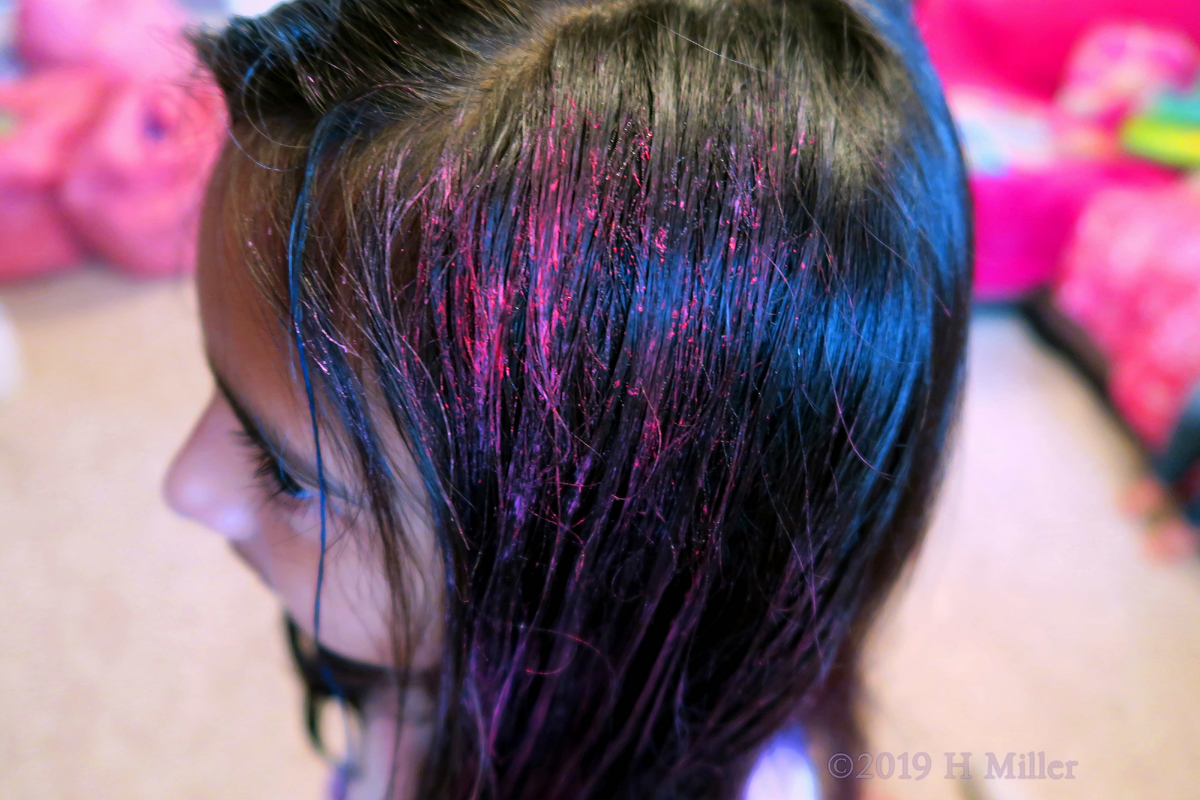 Close Up Of Pink Hair Chalk Girls Hairstyle 