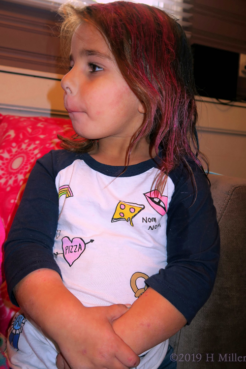 Showing Off Her Punk Pink Hair Chalk Kids Hairstyle