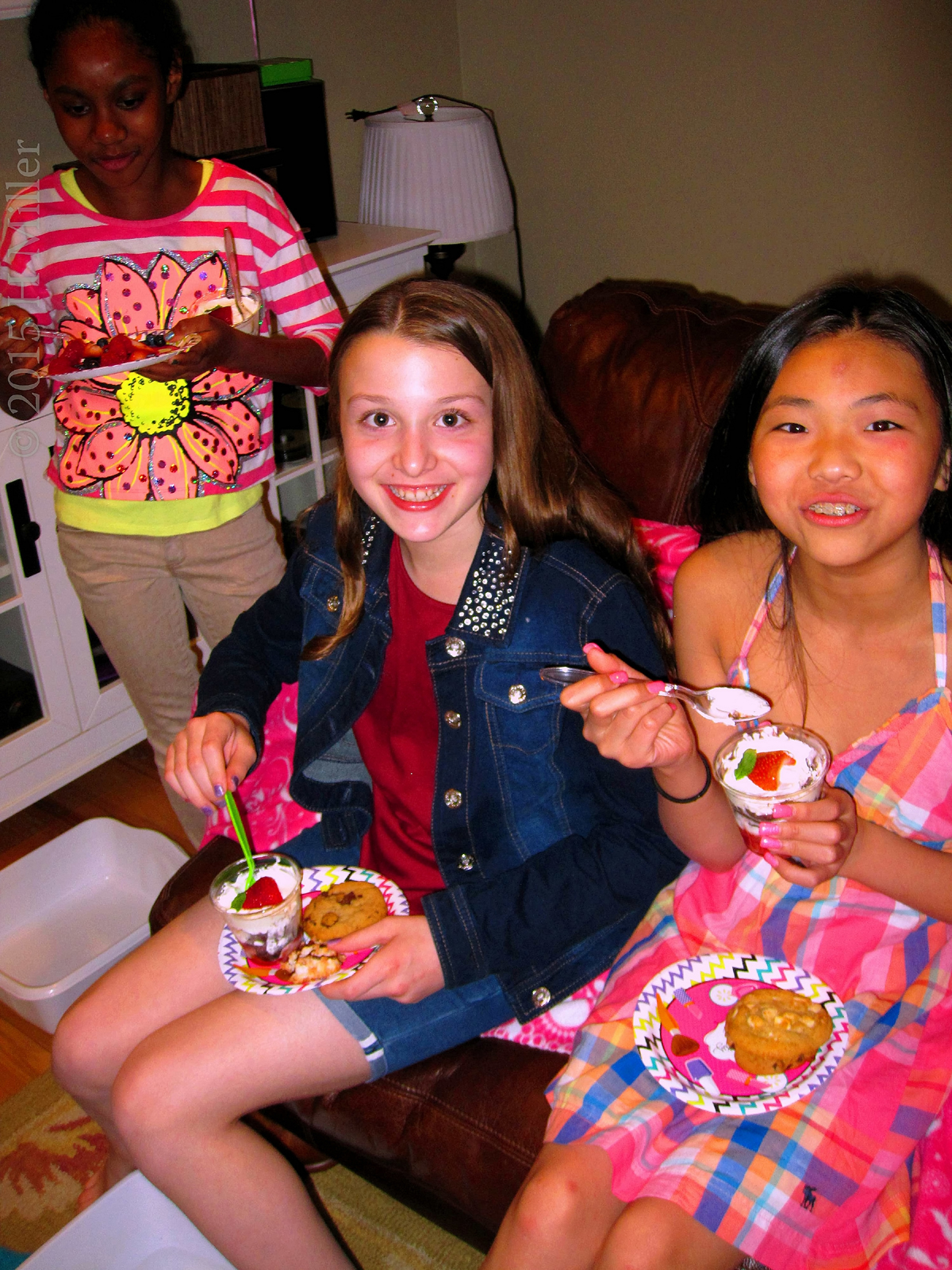 Smiling While Eating The Birthday Sweets! 