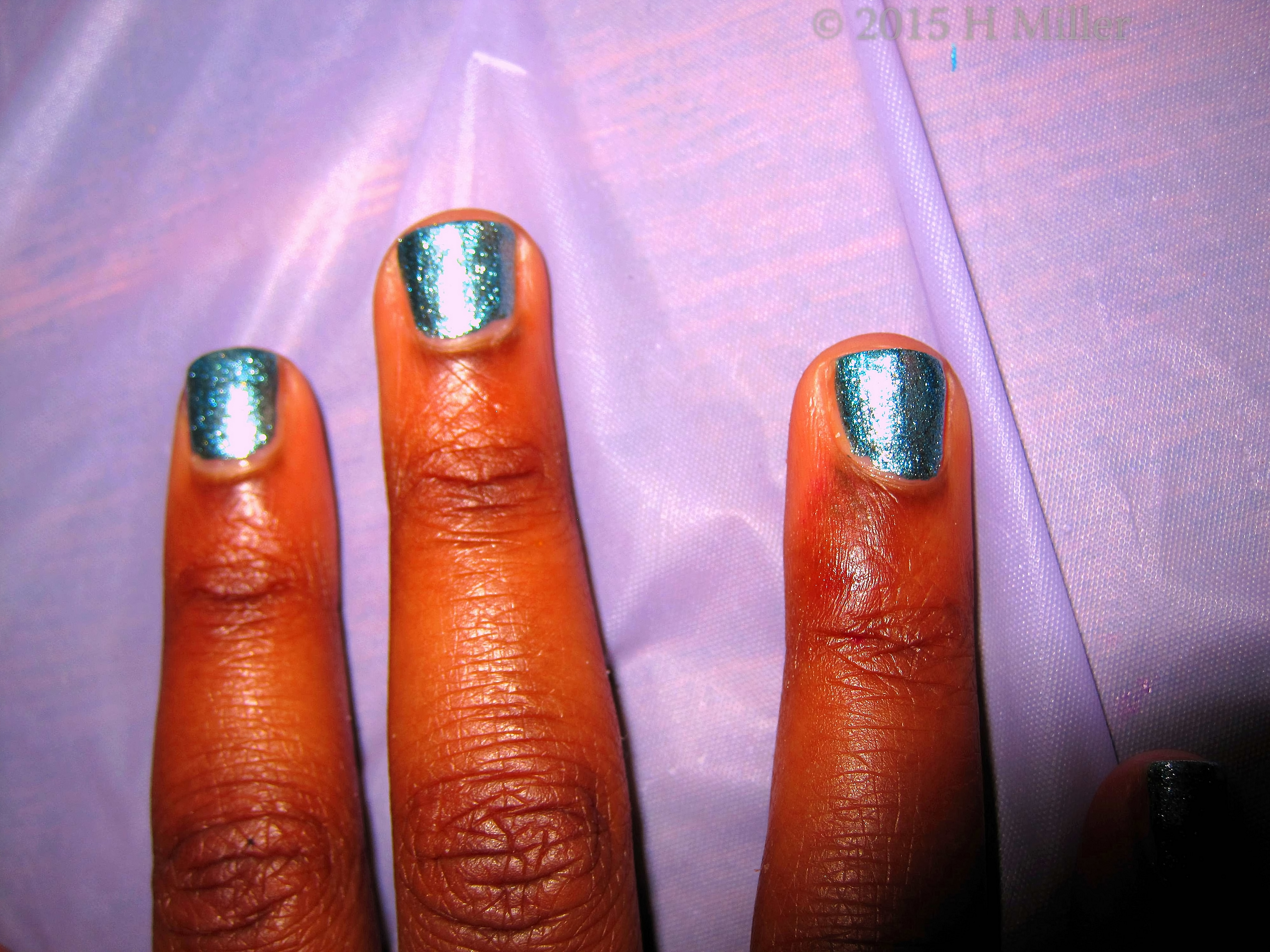 A Cool Metallic Powder Blue Nail Polish. 