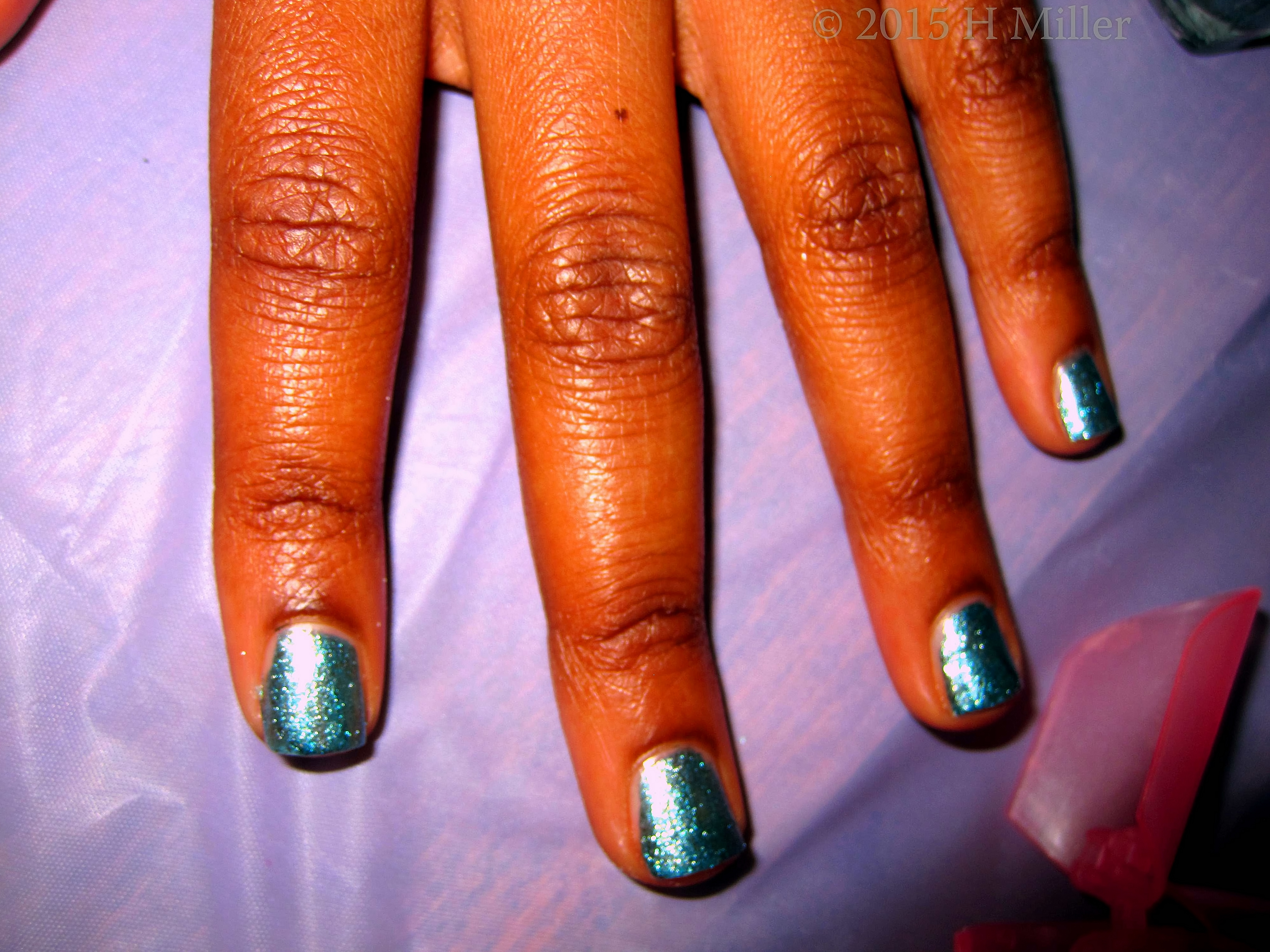 Classy And Simple! Metallic Powder Blue Kids Mani 