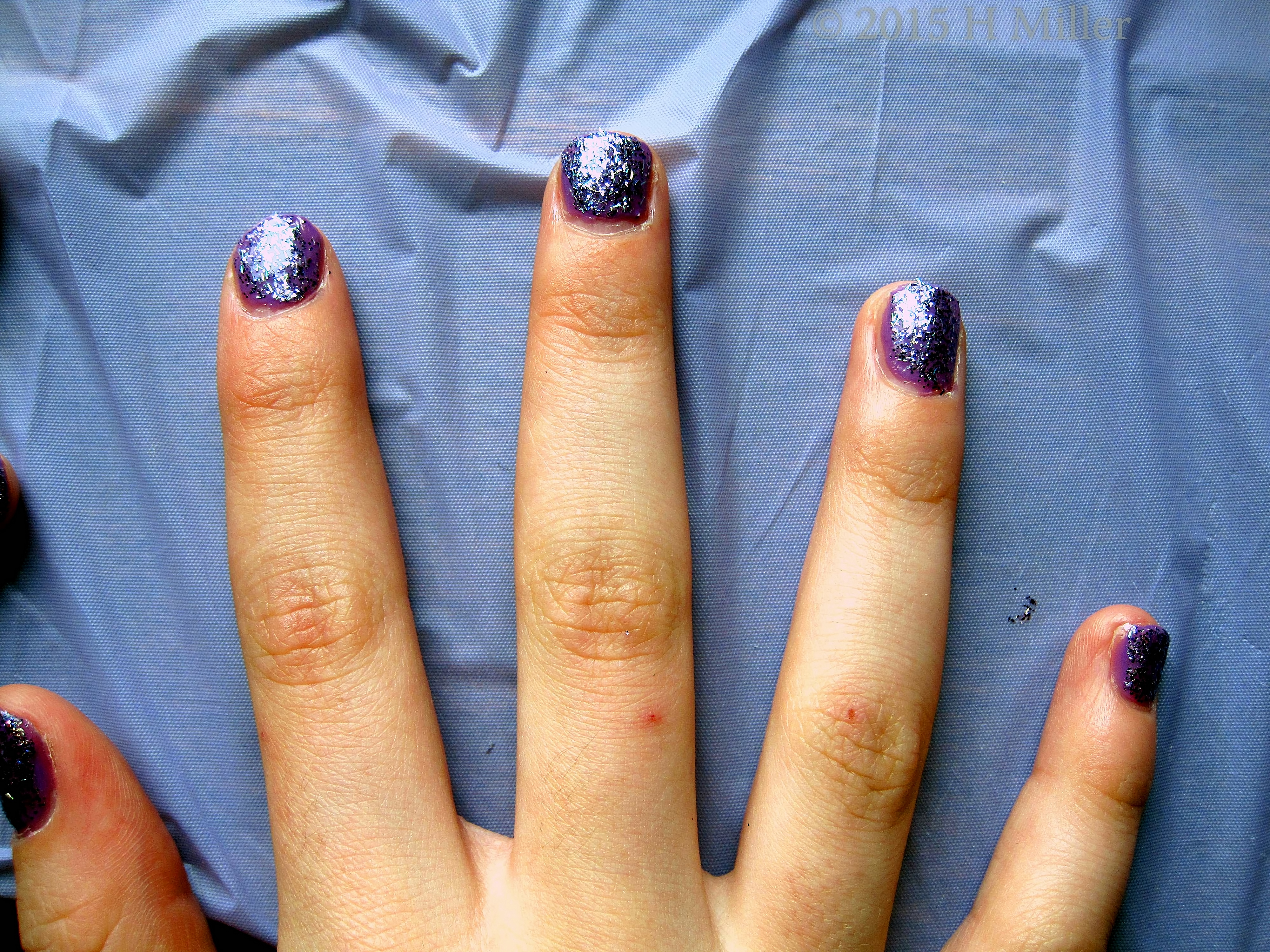 Darker Custom Shade With Two Different Polish Layers Covered With Sparkles! Kids Nail Art!! Darker Custom Shade With Two Different Polish Layers Covered With Sparkles! Kids Nail Art!!