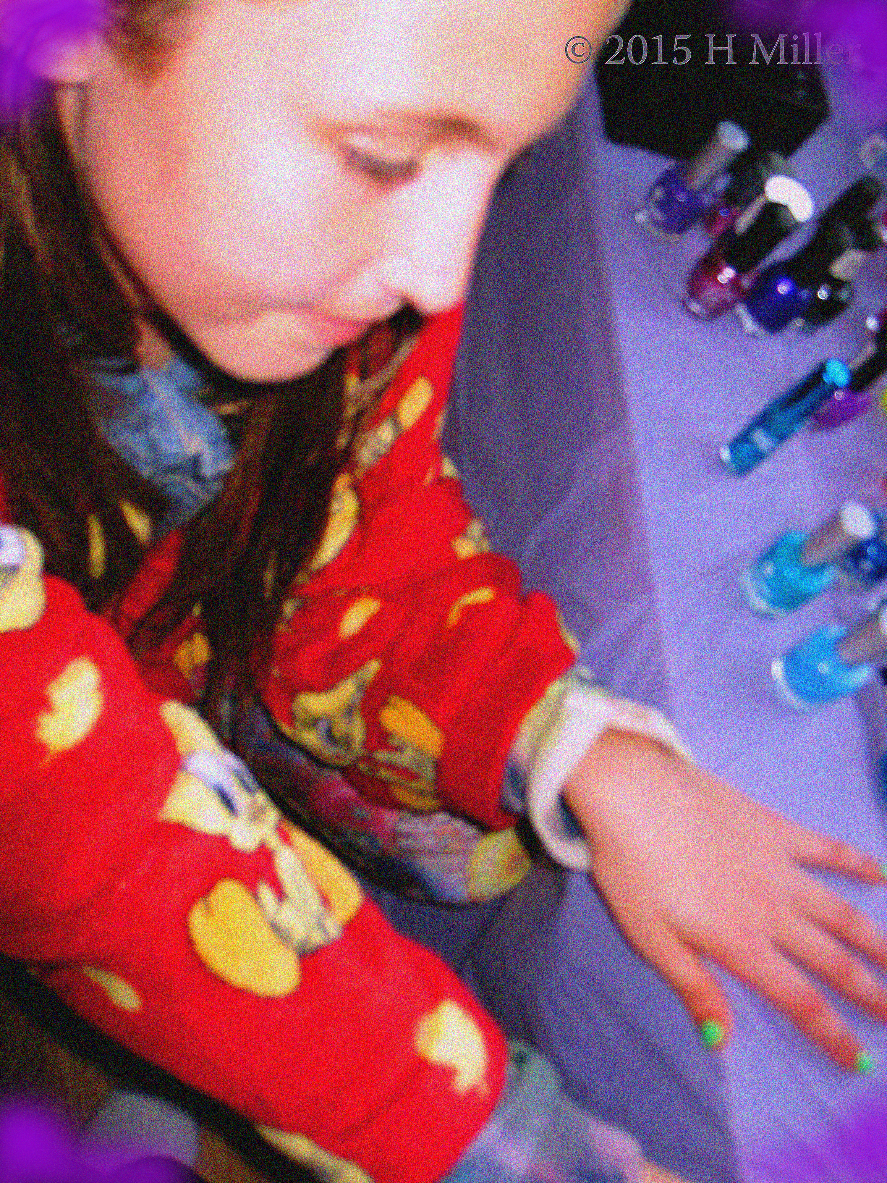 Looking Down At Her New Nail Designs. Looking Down At Her New Nail Designs.