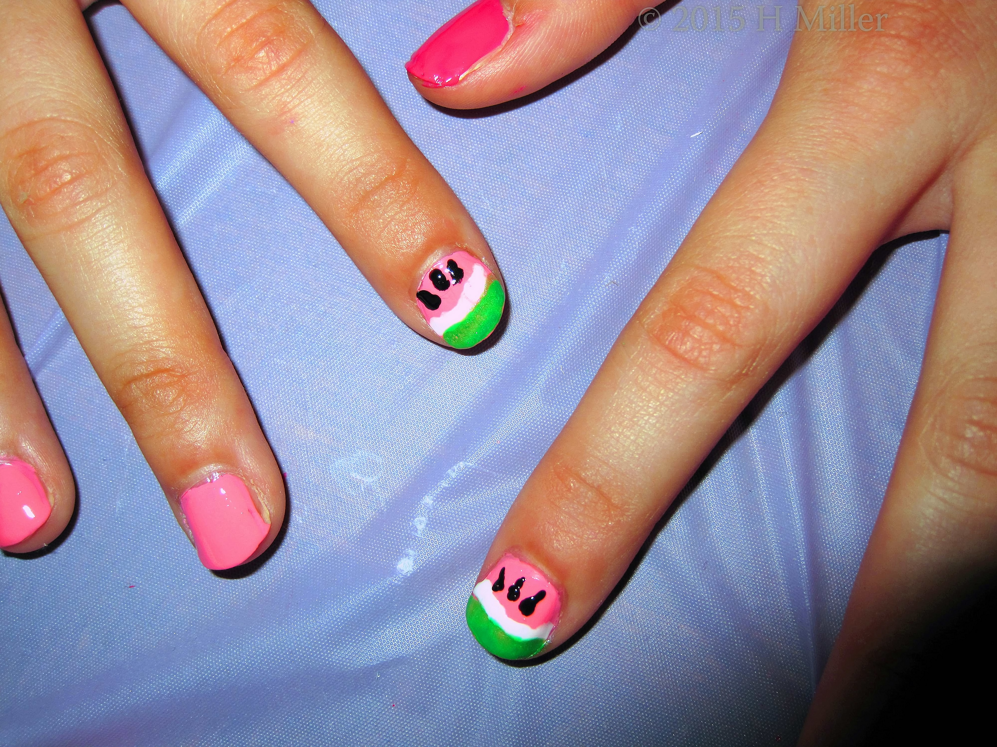 WATERMELONS! Tween Nail Art. WATERMELONS! Tween Nail Art.