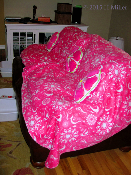 Spa Party Throws And Pink Pillows!