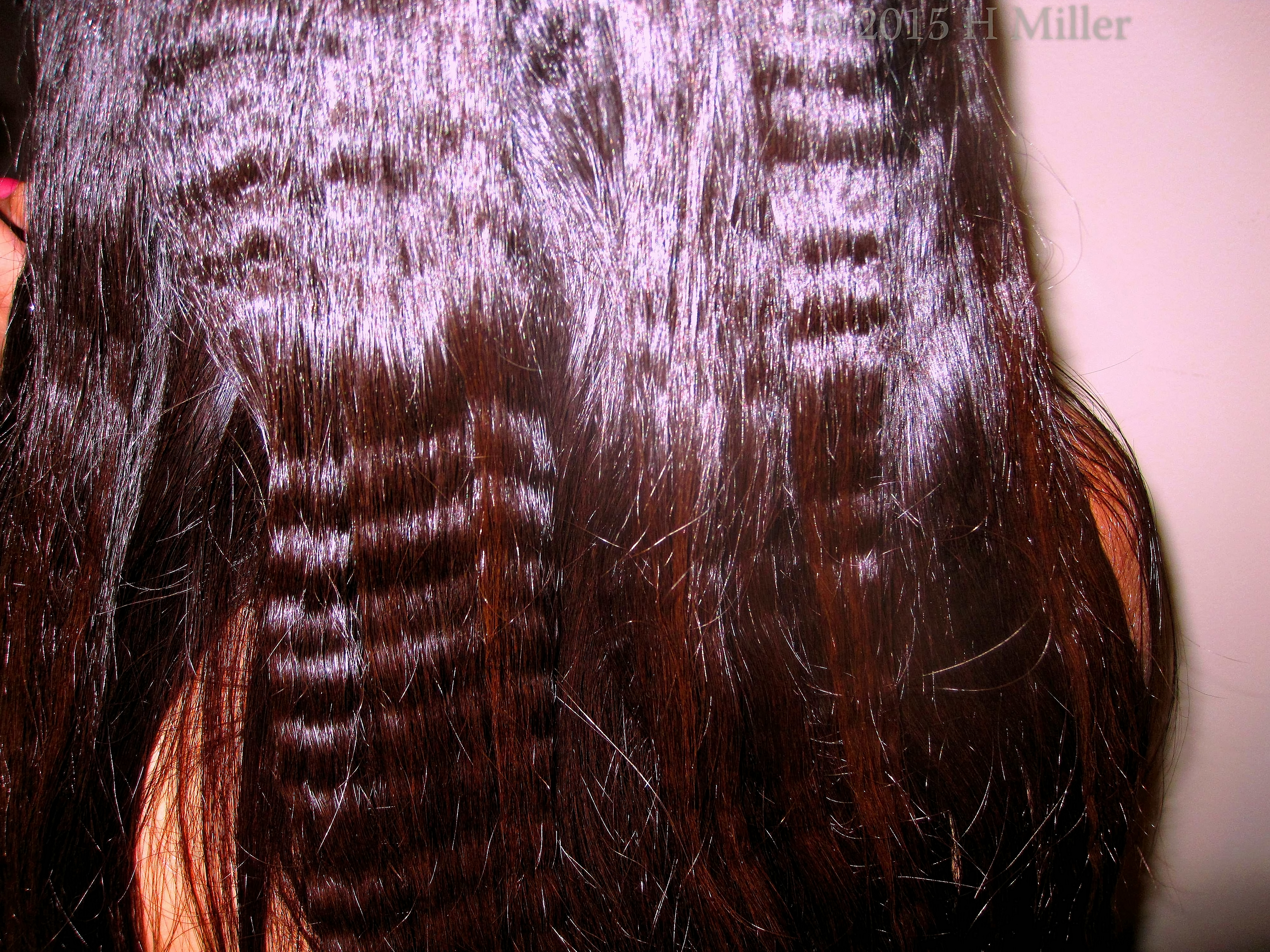 Back View Of Crimped Hair. Back View Of Crimped Hair.