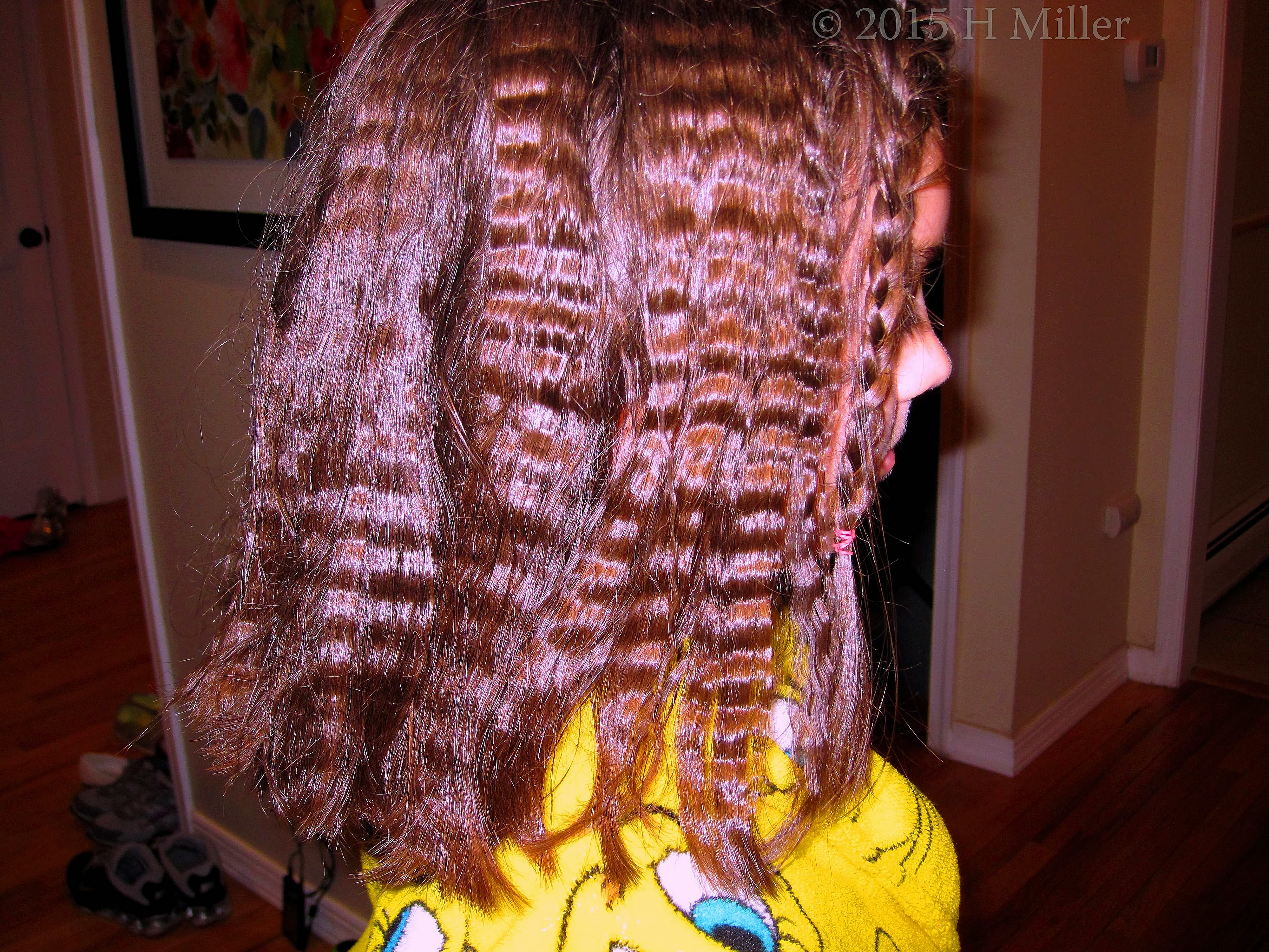 Crimped Hair, Side View. 