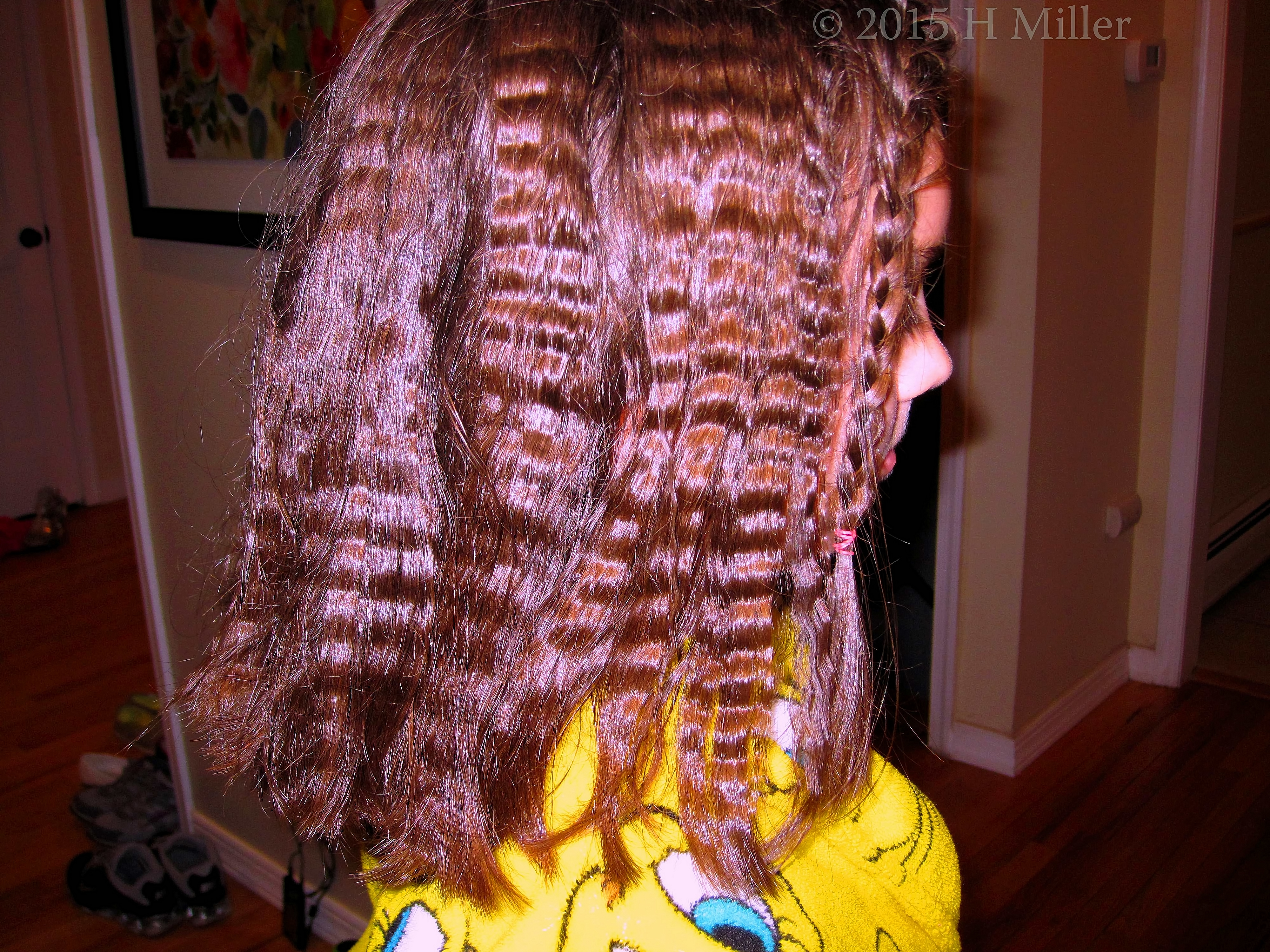 Crimped Hair, Side View. Crimped Hair, Side View.