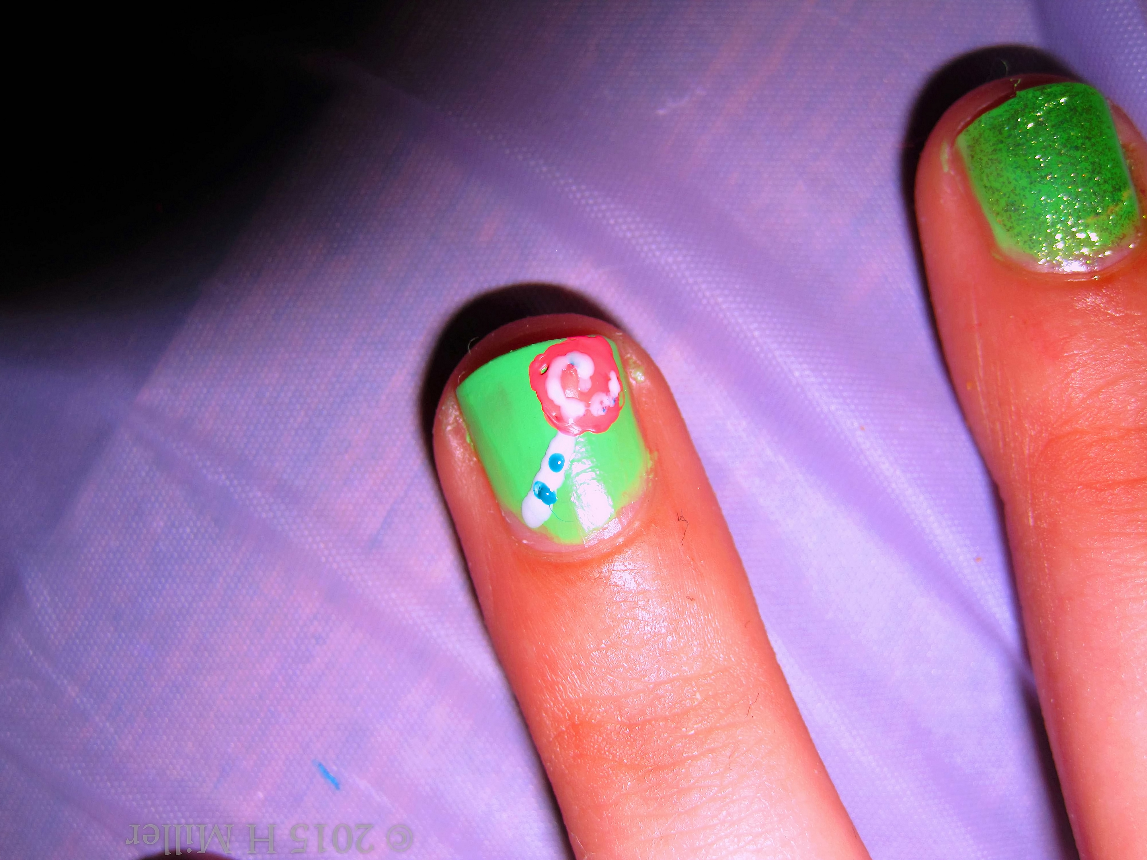 Swirly Lollipop Kids Nail Art