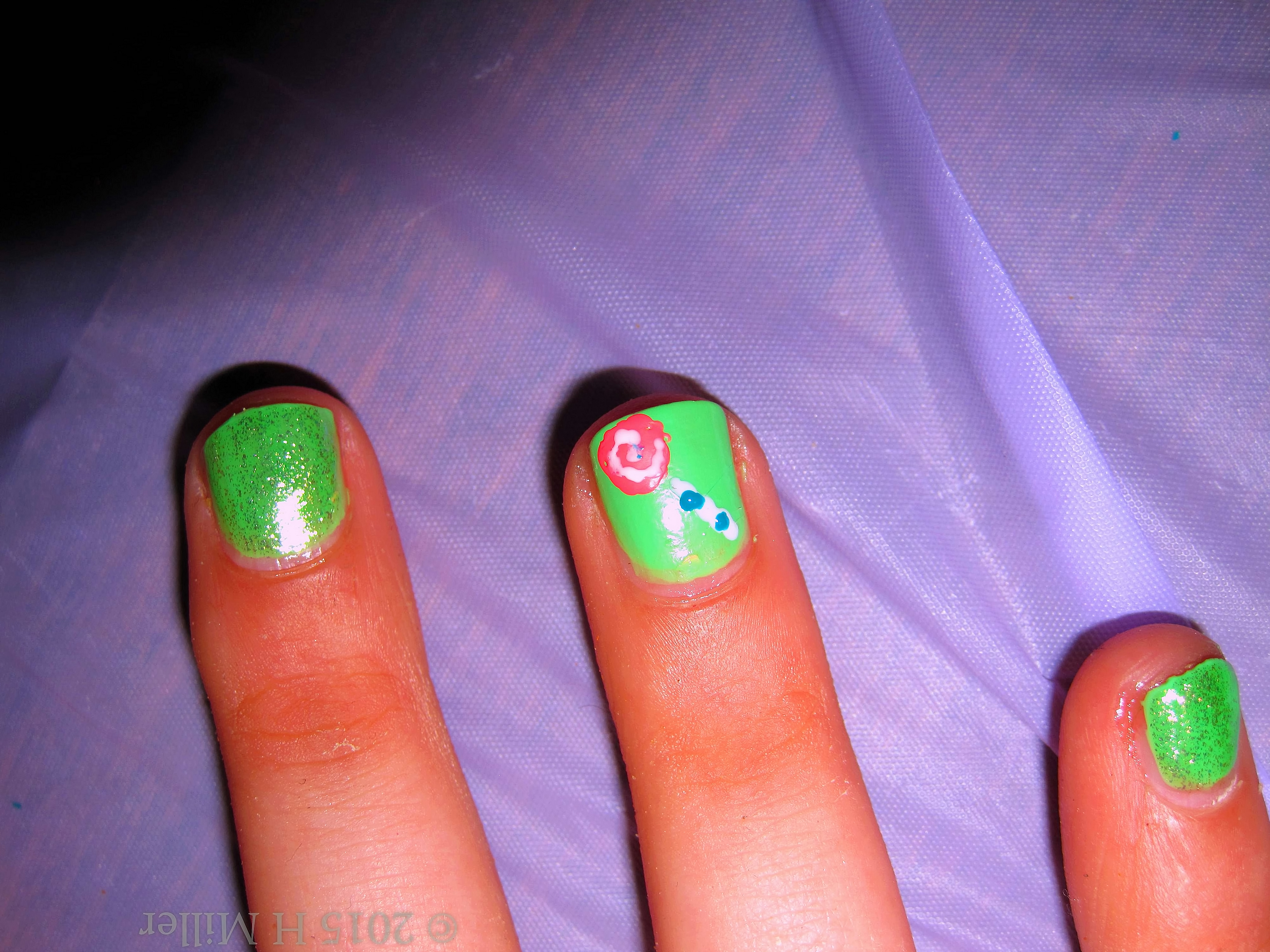 Swirly Lollipop Kids Nail Art Close Up Swirly Lollipop Kids Nail Art Close Up