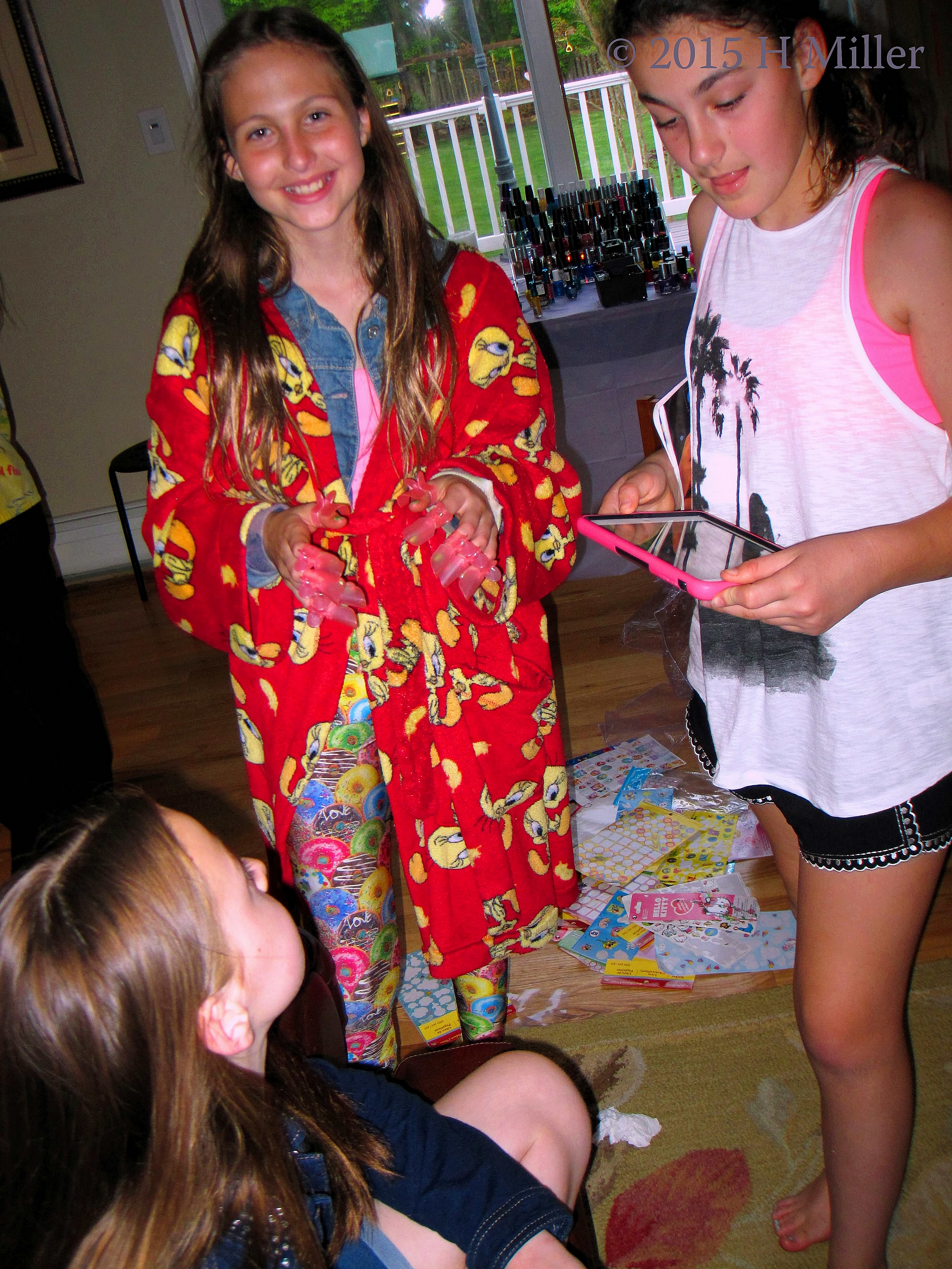 Wearing Nail Protectors Until The Polish Dries. Wearing Nail Protectors Until The Polish Dries.