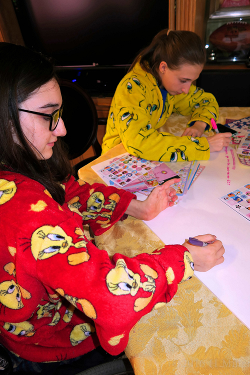 Signing The Kids Spa Birthday Card In Pretty Colors Signing The Kids Spa Birthday Card In Pretty Colors