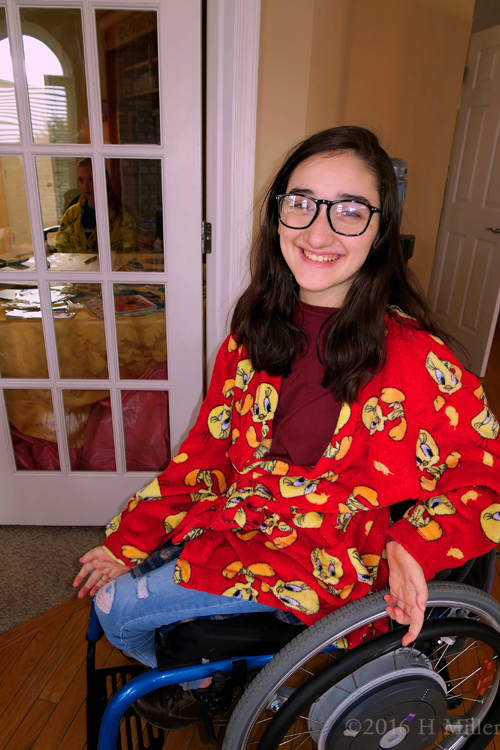 Smiling In A Tweety Kids Robe Smiling In A Tweety Kids Robe