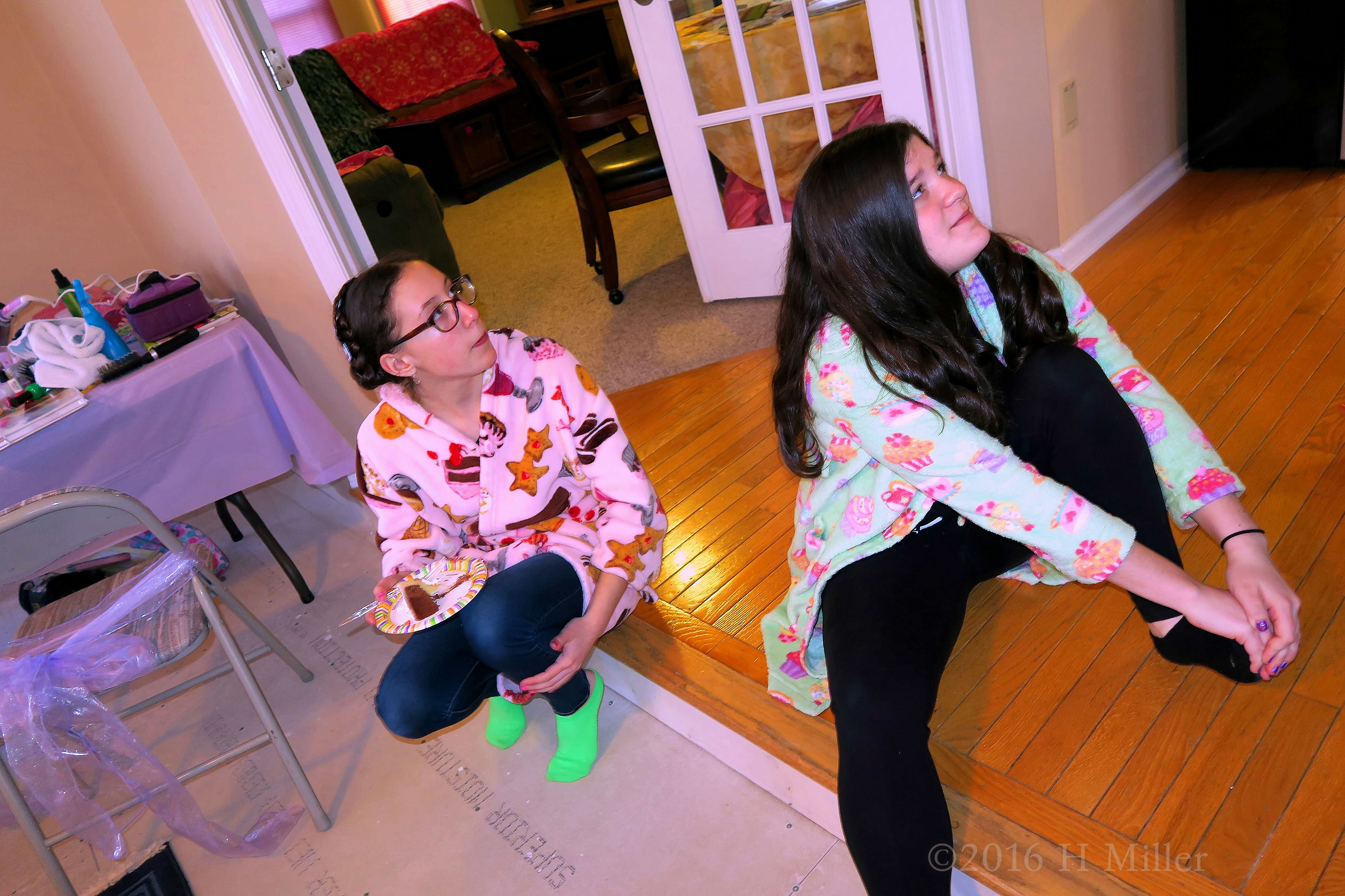 Hanging Out Eating Cake At The Birthday Party. Hanging Out Eating Cake At The Birthday Party.
