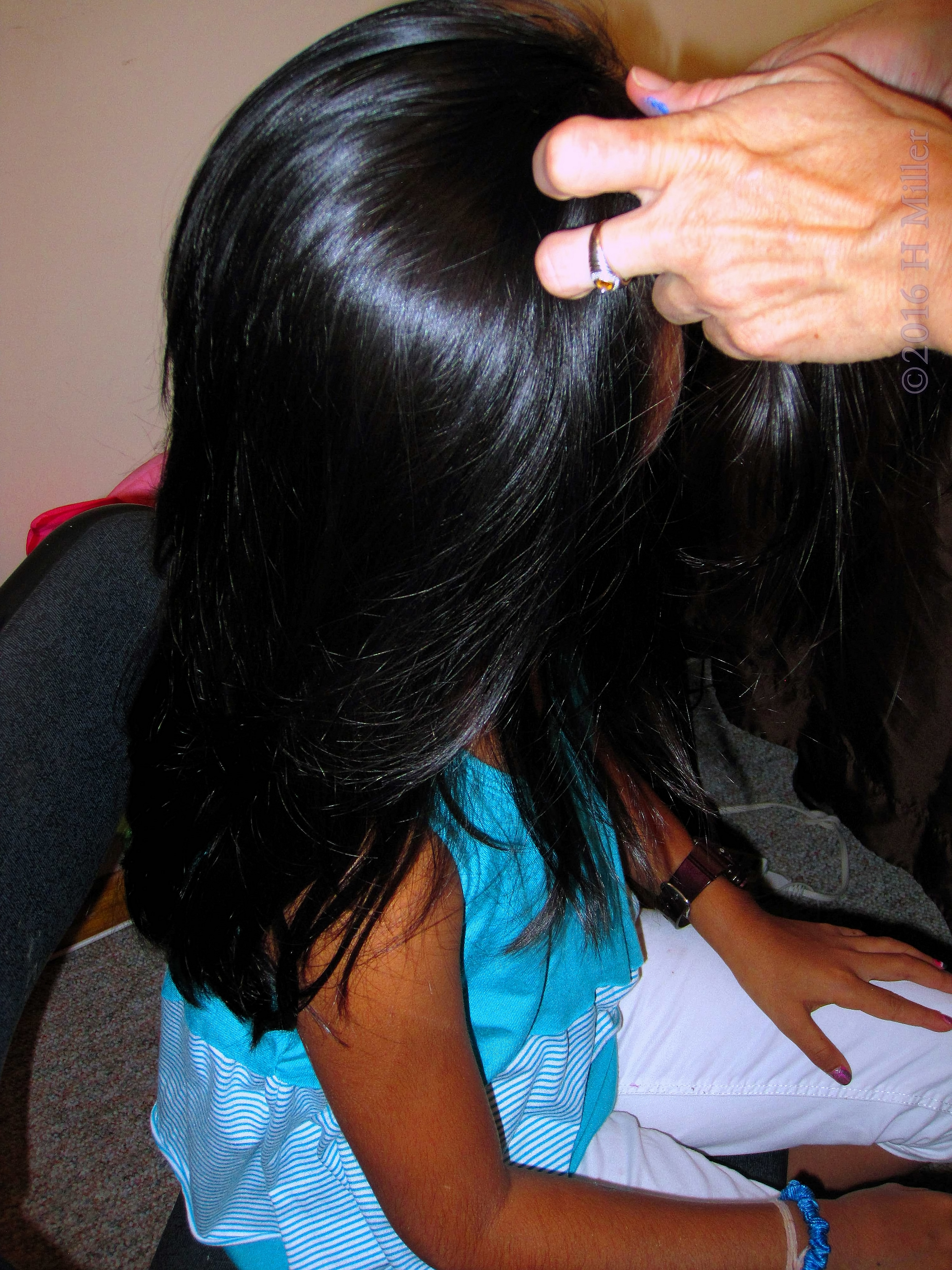 Getting Her Hair Done At The Home Girls Spa Getting Her Hair Done At The Home Girls Spa