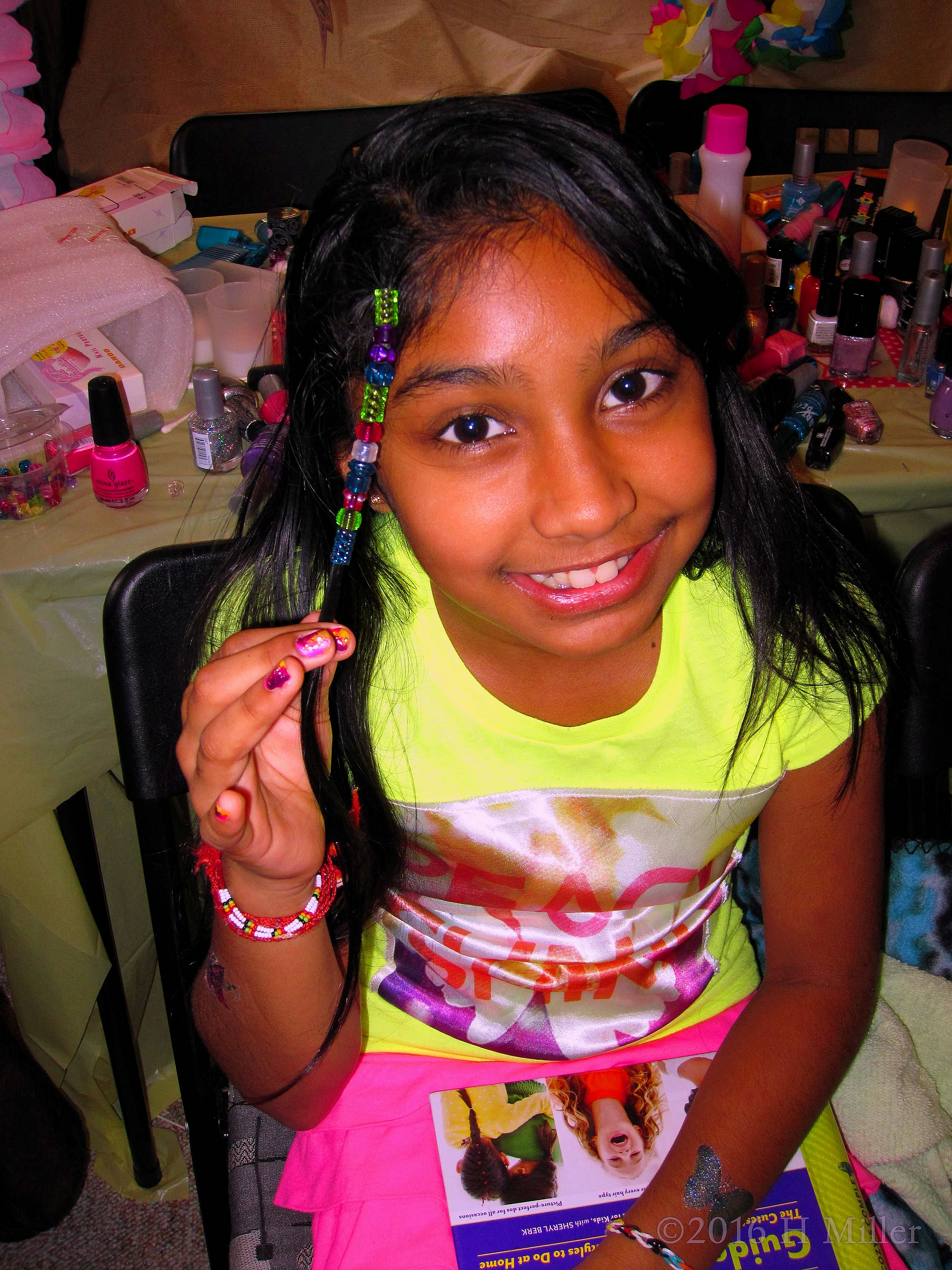 She Loves Her Cute Beaded Hair Strand! She Loves Her Cute Beaded Hair Strand!
